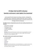 ETS Major Field Test &lpar;MFT&rpar; In Business Questions and Answers&vert; Latest Update&vert; Pass Guaranteed