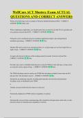 WellCare ACT Mastery Exam ACTUAL &NewLine;QUESTIONS AND CORRECT ANSWERS
