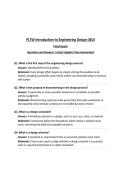 PLTW Introduction to Engineering Design &lpar;IED&rpar; Final Exam Questions and Answers &vert; Latest Update&vert; Pass Guaranteed
