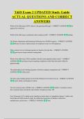 T&D Exam 2 UPDATED Study Guide &NewLine;ACTUAL QUESTIONS AND CORRECT &NewLine;ANSWERS