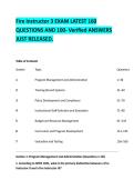 Fire Instructor 3 EXAM LATEST 160 &NewLine;QUESTIONS AND 100- Verified ANSWERS &NewLine;JUST RELEASED&period;