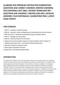 ALABAMA FIRE SPRINKLER CONTRACTOR EXAMINATION&NewLine;QUESTIONS AND CORRECT ANSWERS &lpar;VERIFIED ANSWERS&rpar;&NewLine;PLUS RATIONALE 2027 Q&A &vert; INSTANT DOWNLOAD PDF &NewLine;QUESTIONS AND ANSWERS &vert; VERIFIED AND WELL DETAILED&NewLine;ANSWERS &vert; PLUS RATIONALES &vert; GUARANTEED PASS &vert; LATEST&NewLine;EXA