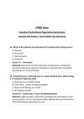CPNRE Exam Canadian Practical Nurse Registration Examination&NewLine;Questions with Answers &vert; Latest Update&vert; Pass Guaranteed&NewLine;
