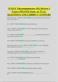TCOLE Telecommunicator 1013 Review I &NewLine;Exam UPDATED Study ACTUAL &NewLine;QUESTIONS AND CORRECT ANSWERS