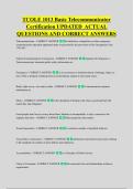TCOLE 1013 Basic Telecommunicator &NewLine;Certification UPDATED  ACTUAL &NewLine;QUESTIONS AND CORRECT ANSWERS