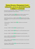 Human Resource Management Exam 1 &NewLine;UPDATED  ACTUAL QUESTIONS AND &NewLine;CORRECT ANSWERS