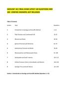 GEOLOGY 101 FINAL EXAM LATEST 140 QUESTIONS AND &NewLine;100- VERIFIED ANSWERS JUST RELEASED