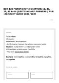NUR 138 PHARM UNIT 3 CHAPTERS 10&comma; 38&comma; 39&comma; 41 & 44 QUESTIONS AND ANSWERS &vert; NUR 138 STUDY GUIDE 2026&sol;2027