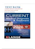 Test Bank For Current Medical Diagnosis And Treatment 2026&comma; 65th Edition By Maxine Papadakis&vert; 9781266135545&vert; All Chapters 1 - 42&vert;LATEST