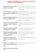 Pediatric Nursing Modules 4&ndash;7 &ndash; Recognition&comma; Assessment & Emergency Priorities Study Guide