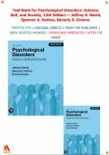 Test Bank for Psychological Disorders&colon; Science&comma; Self&comma; and Society&comma; 12th Edition by Jeffrey S&period; Nevid&comma; Spencer A&period; Rathus&comma; Beverly S&period; Greene&period;