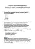 HCCA CHC &sol; CHPC Compliance Examination Questions with Answers &vert; Latest Update&vert; Pass Guaranteed