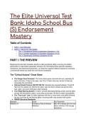 2026&sol;2027 The Elite Idaho CDL School Bus &lpar;S&rpar; Endorsement Test Bank &vert; Questions & Rationales