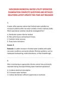 WISCONSIN MUNICIPAL WATER UTILITY OPERATOR &NewLine;EXAMINATION COMPLETE QUESTIONS AND DETAILED &NewLine;SOLUTIONS LATEST UPDATE THIS YEAR JUST RELEASED