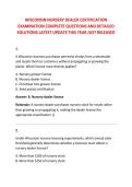 WISCONSIN NURSERY DEALER CERTIFICATION &NewLine;EXAMINATION COMPLETE QUESTIONS AND DETAILED &NewLine;SOLUTIONS LATEST UPDATE THIS YEAR JUST RELEASED 