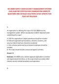 ISO 28000 SUPPLY CHAIN SECURITY MANAGEMENT SYSTEMS &NewLine;LEAD AUDITOR CERTIFICATION EXAMINATION COMPLETE &NewLine;QUESTIONS AND DETAILED SOLUTIONS LATEST UPDATE THIS &NewLine;YEAR JUST RELEASED 