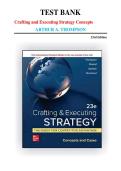 Crafting and Executing Strategy 23rd Edition Test Bank &vert; Arthur A&period; Thompson