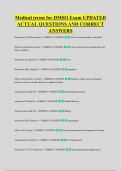 Medical terms for DMSO Exam UPDATED &NewLine;ACTUAL QUESTIONS AND CORRECT &NewLine;ANSWERS