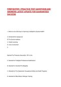 FIREFIGHTER 1 PRACTICE TEST QUESTIONS AND ANSWERS LATEST UPDATE FOR GUARANTEED SUCCESS&NewLine;&NewLine;