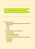 CSLB B LICENSE GENERAL CONTRACTOR EXAM STUDY GUIDE &ndash; EXPERT VERIFIED ACTUAL QUESTIONS & ANSWERS FOR GUARANTEED PASS &vert; NEWEST UPDATE 
