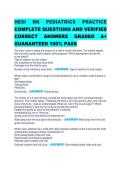 HESI RN PEDIATRICS PRACTICE COMPLETE QUESTIONS AND VERIFIED CORRECT ANSWERS GRADED A&plus; GUARANTEED 100&percnt; PASS