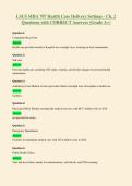 LSUS MHA 707 Health Care Delivery Settings - Ch&period; 2&NewLine;Questions with CORRECT Answers &lpar;Grade A&plus;&rpar;