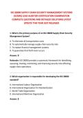 ISO 28000 SUPPLY CHAIN SECURITY MANAGEMENT SYSTEMS &NewLine;&lpar;SCSMS&rpar; LEAD AUDITOR CERTIFICATION EXAMINATION &NewLine;COMPLETE QUESTIONS AND DETAILED SOLUTIONS LATEST &NewLine;UPDATE THIS YEAR JUST RELEASED 