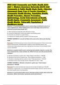 WGU D402 Community and Public Health 2026&ndash;2027 &vert; Western Governors University HLTH 3320 Community & Public Health Study Guide&comma; Objective Assessment Exam Prep & Practice Questions &vert; Community Health Nursing&comma; Population Health&comma; Health Promotion&comma; Disease Pre