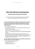 New York Veterinary Licensing Exam Questions & Answers&vert; Latest Update&vert; Pass Guaranteed