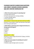 COLORADO MASTER PLUMBER EXAM QUESTIONS AND CORRECT ANSWERS &lpar;VERIFIED ANSWERS&rpar; PLUS RATIONALES 2026&ndash;2027 Q&A &vert; INSTANT DOWNLOAD PDF