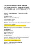 COLORADO PLUMBING CONTRACTOR EXAM QUESTIONS AND CORRECT ANSWERS &lpar;VERIFIED ANSWERS&rpar; PLUS RATIONALES 2026&ndash;2027 Q&A &vert; INSTANT DOWNLOAD PDF