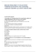 HESI RN PEDIATRICS V2 EXAM WITH &NewLine;VERIFIED QUESTIONS AND ANSWERS&vert;&vert; &NewLine;ALREADY GRADED &plus;&vert;&vert; LATEST UPDATE 2026