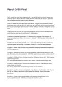 Psych 2450 Final Questions with Verified Answers &lpar;2026&sol;2027&rpar;&NewLine;