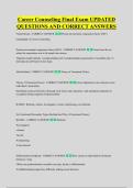 Career Counseling Final Exam UPDATED &NewLine;QUESTIONS AND CORRECT ANSWERS