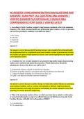 NC ASSISTED LIVING ADMINISTRATOR EXAM QUESTIONS AND &NewLine;ANSWERS&vert; EXAM PREP &vert;ALL QUESTIONS AND ANSWERS &vert; &NewLine;VERIFIED ANSWERS PLUS RATIONALES &vert; GRADED Q&A &NewLine;COMPREHENSIVE STUDY GUIDE &vert; VERIFIED LATEST