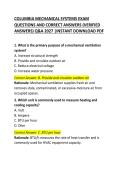 COLUMBIA MECHANICAL SYSTEMS EXAM QUESTIONS AND CORRECT ANSWERS &lpar;VERIFIED ANSWERS&rpar; PLUS RATIONALES 2026&ndash;2027 Q&A &vert; INSTANT DOWNLOAD PDF