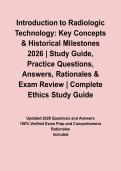 &NewLine;Introduction to Radiologic Technology&colon; Key Concepts & Historical Milestones 2026 &vert; Study Guide&comma; Practice Questions&comma; Answers&comma; Rationales & Exam Review&NewLine;&NewLine;