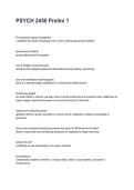 PSYCH 2450 Prelim 1 Latest &lpar;2026&sol;2027&rpar; Verified Answers by Experts&NewLine;