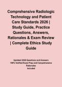 Comprehensive Radiologic Technology and Patient Care Standards 2026 &vert; Study Guide&comma; Practice Questions&comma; Answers&comma; Rationales & Exam Review
