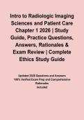 Intro to Radiologic Imaging Sciences and Patient Care Chapter 1 2026 &vert; Study Guide&comma; Practice Questions&comma; Answers&comma; Rationales & Exam Review
