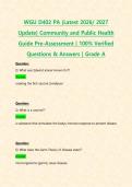 WGU D402 PA &lpar;Latest 2026&sol; 2027 Update&rpar; Community and Public Health Guide Pre-Assessment &vert; 100&percnt; Verified Questions & Answers &vert; Grade A