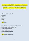 Medication Aide Test Questions And Answers With Verified Answers Latest 2027 Graded A&plus;