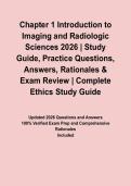 &NewLine;Chapter 1 Introduction to Imaging and Radiologic Sciences 2026 &vert; Study Guide&comma; Practice Questions&comma; Answers&comma; Rationales & Exam Review