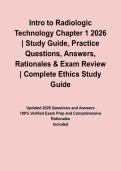 Intro to Radiologic Technology Chapter 1 2026 &vert; Study Guide&comma; Practice Questions&comma; Answers&comma; Rationales & Exam Review