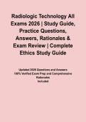 Radiologic Technology All Exams 2026 &vert; Study Guide&comma; Practice Questions&comma; Answers&comma; Rationales & Exam Review