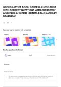 NCCCO LATTICE BOOM GENERAL KNOWLEDGE WITH CORRECT QUESTIONS WITH CORRECTRY ANALYZED ANSWERS &lpar;ACTUAL EXAM&rpar; ALREADY GRADED A&plus;