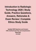 Introduction to Radiologic Technology 2026 &vert; Study Guide&comma; Practice Questions&comma; Answers&comma; Rationales & Exam Review