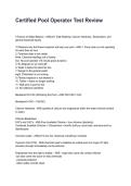 Certified Pool Operator Test Review Latest &lpar;2026&sol;2027&rpar; Verified Answers by Experts&NewLine;