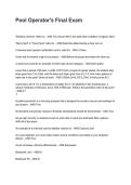 Pool Operator's Final Exam Questions with Verified Answers &lpar;2026&sol;2027&rpar;