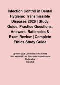 Infection Control in Dental Hygiene&colon; Transmissible Diseases 2026 &vert; Study Guide&comma; Practice Questions&comma; Answers&comma; Rationales & Exam Review